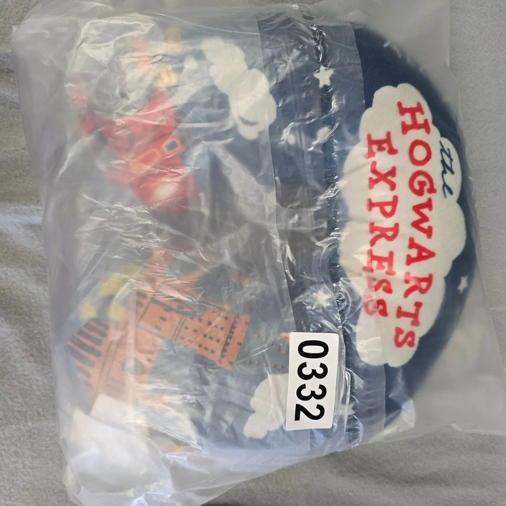 Harry Potter Hogwarts Express Neck Travel Pillow Wizarding World Blue Plush